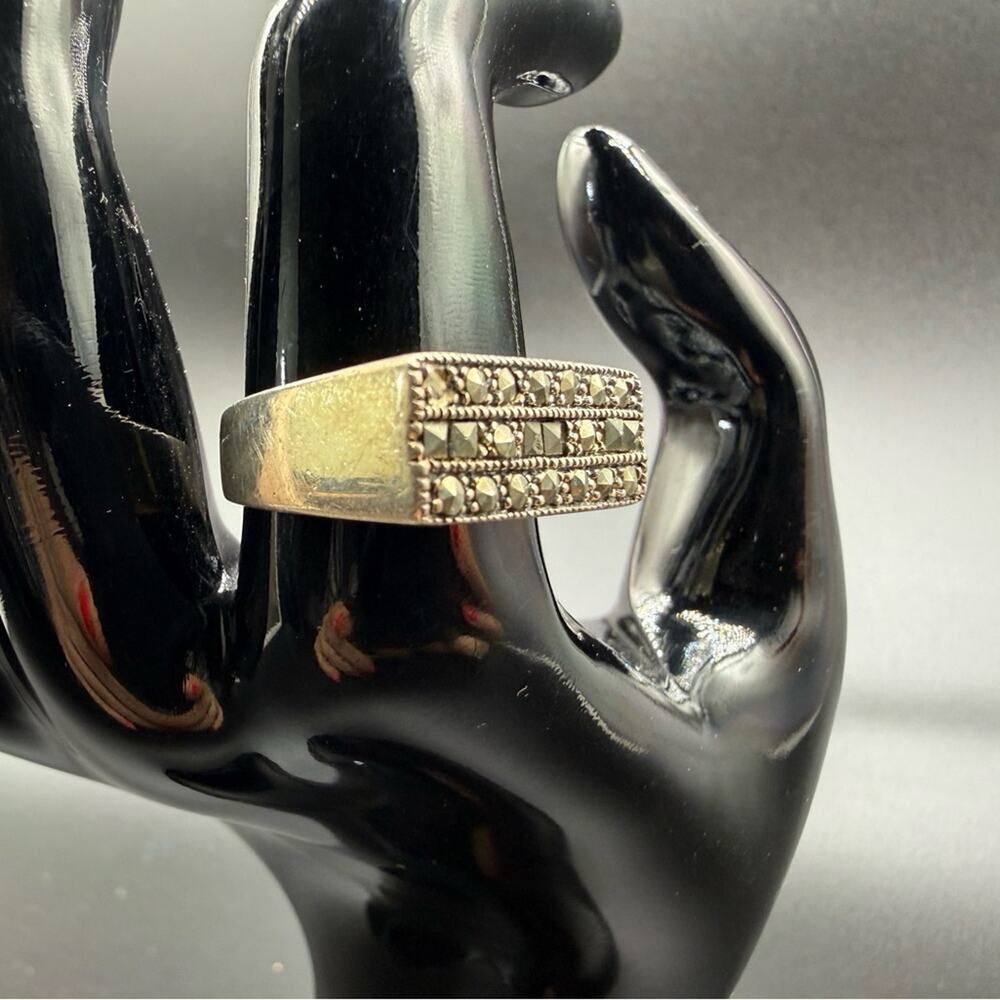 Vintage Art Deco Sterling Silver 925 and Marcasite Ring size 6.5